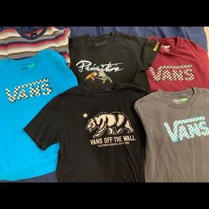 Bundle of 6 Boys Vans skate shirts, size M